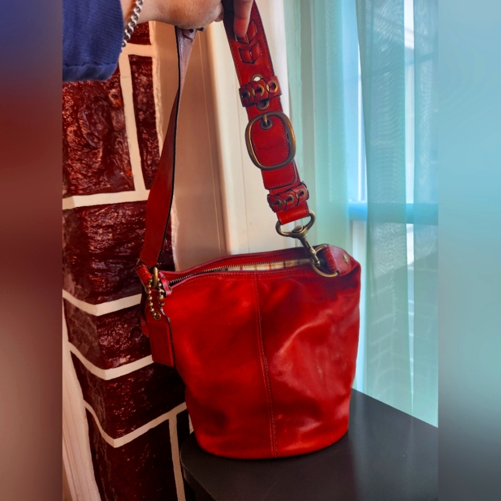 "COACH" Rust Color Leather Crossbody or Shoulder Bag